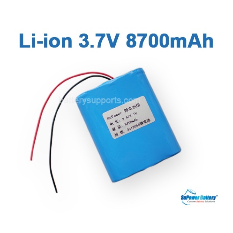 3.6V 3.7V 3* 18650 8700mAh 3P Lithium ion Li-ion Battery Pack