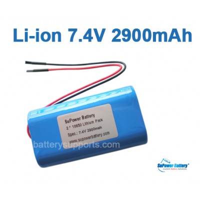 7.2V 7.4V 2* 18650 2900mAh 2S Lithium ion Li-ion Battery Pack