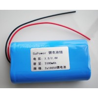 7.2V 7.4V 2* 18650 3100mAh 2S Lithium ion Li-ion Battery Pack