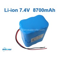 7.2V 7.4V 6* 18650 8700mAh 2S3P Lithium ion Li-ion Battery Pack