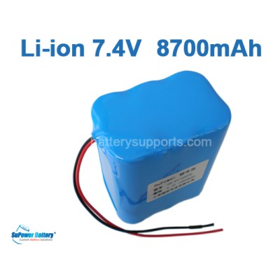 7.2V 7.4V 6* 18650 8700mAh 2S3P Lithium ion Li-ion Battery Pack