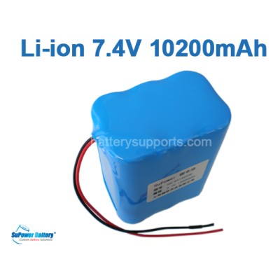7.2V 7.4V 6* 18650 10200mAh 2S3P Lithium ion Li-ion Battery Pack