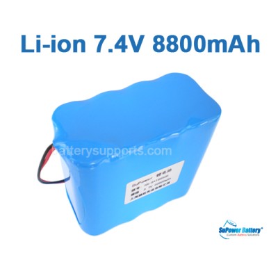 7.2V 7.4V 8* 18650 8800mAh 2S4P Lithium ion Li-ion Battery Pack