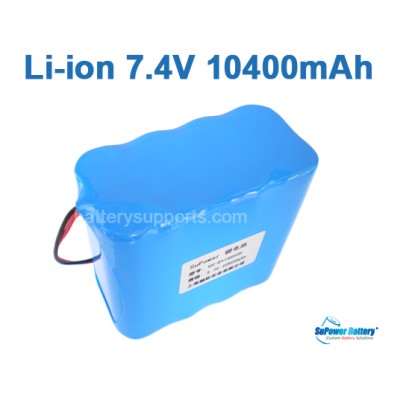7.2V 7.4V 8* 18650 10400mAh 2S4P Lithium ion Li-ion Battery Pack