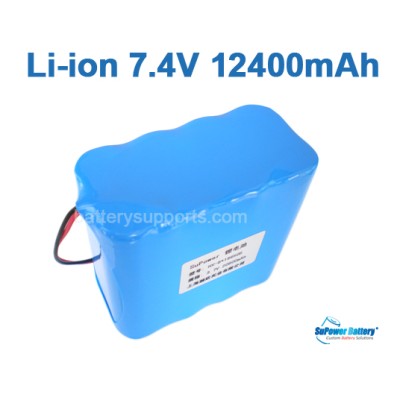 7.2V 7.4V 8* 18650 12400mAh 2S4P Lithium ion Li-ion Battery Pack