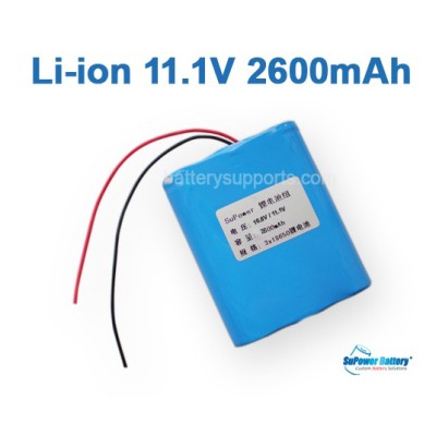 10.8V 11.1V 12V LiMnO2 2600mAh 3S Lithium Li-ion Battery Pack
